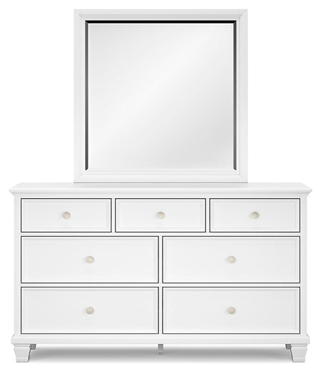 Fortman Full Panel Bed with Mirrored Dresser