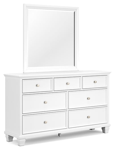 Fortman Full Panel Bed with Mirrored Dresser