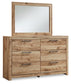 Hyanna Full Panel Storage Bed with Mirrored Dresser and Chest