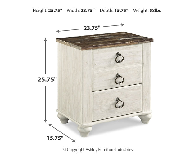 Willowton Queen Panel Bed with Dresser and Nightstand