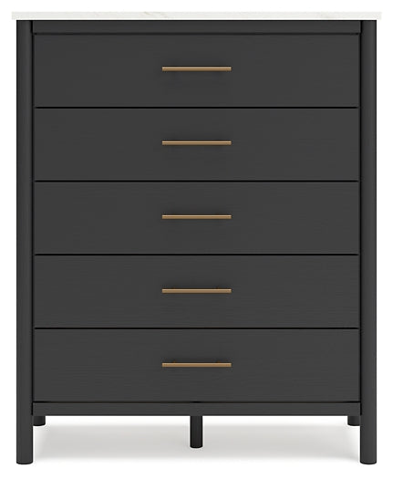 Cadmori Full Upholstered Panel Bed with Mirrored Dresser and Chest