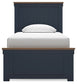 Landocken Twin Panel Bed with Mirrored Dresser and 2 Nightstands