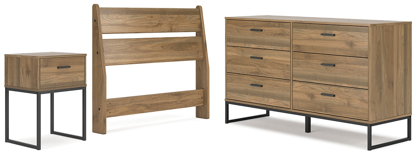 Deanlow Twin Panel Headboard with Dresser and Nightstand