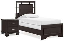 Load image into Gallery viewer, Covetown Twin Panel Bed with Nightstand
