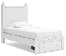 Load image into Gallery viewer, Mollviney Twin Panel Storage Bed with Mirrored Dresser and 2 Nightstands
